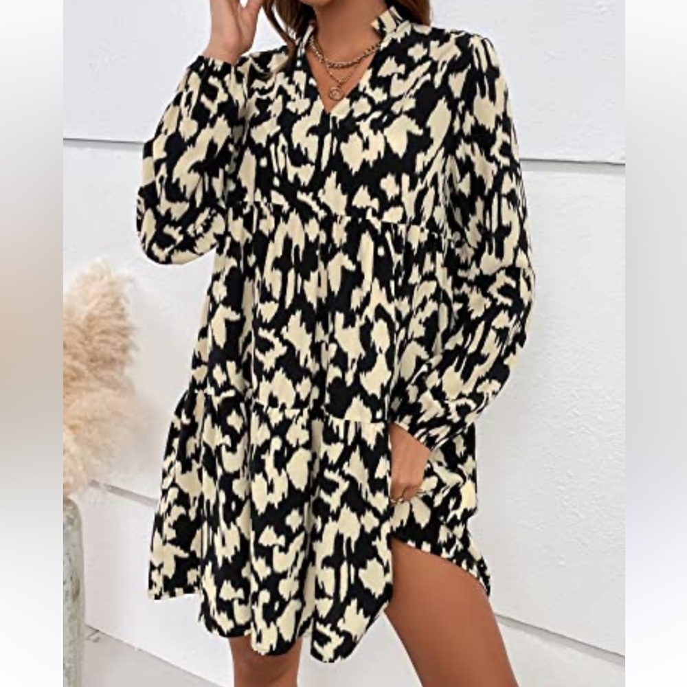 Stylish Black and Cream Women's Dress
